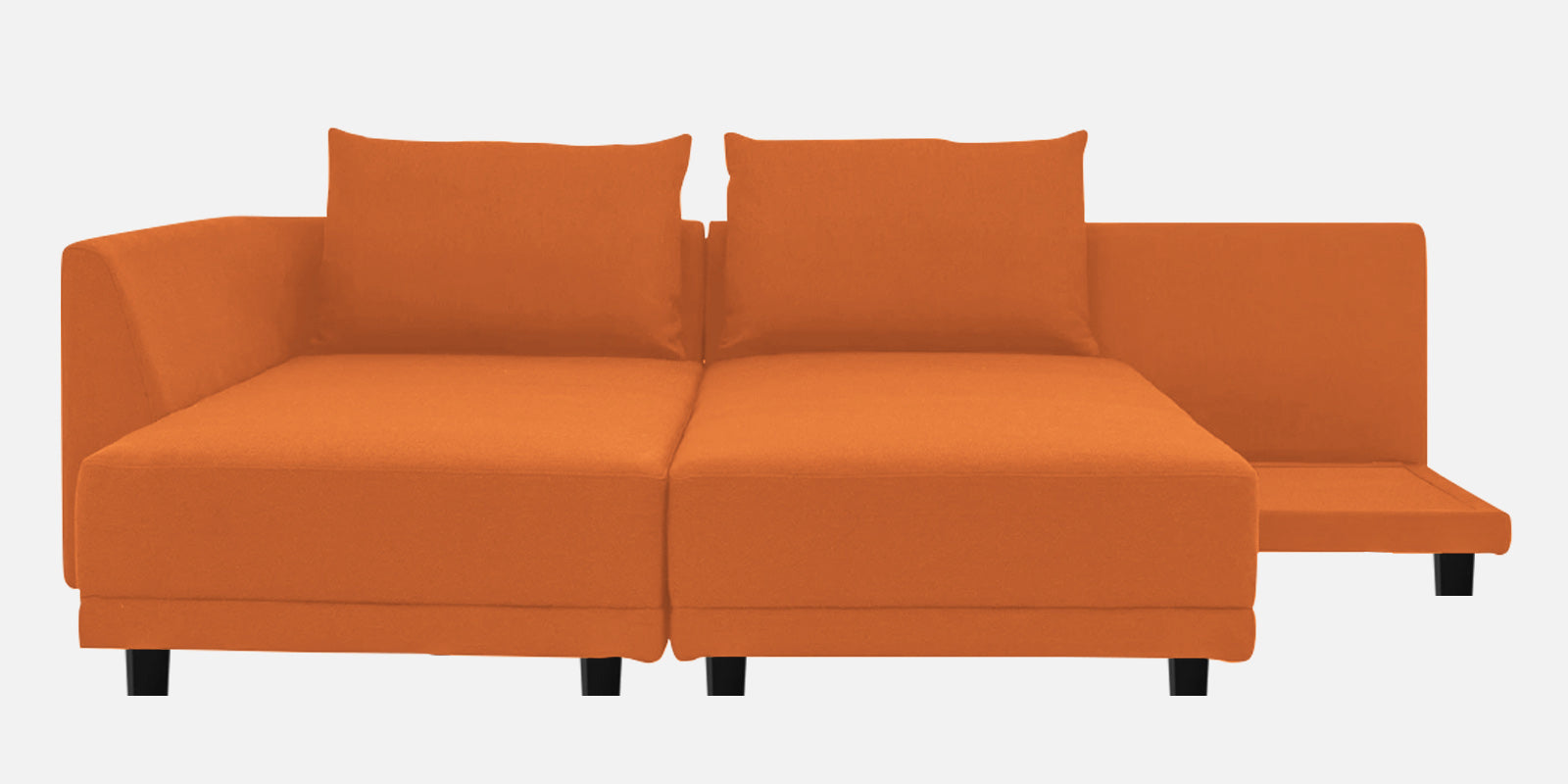 Ira Fabric RHS 6 Seater Sofa Cum Bed In Vivid Orange Colour