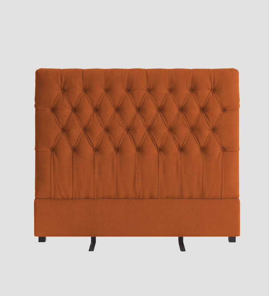 Isko Fabric Upholstered King Size Bed In Vivid Orange Colour With Box Storage - Febonic Living