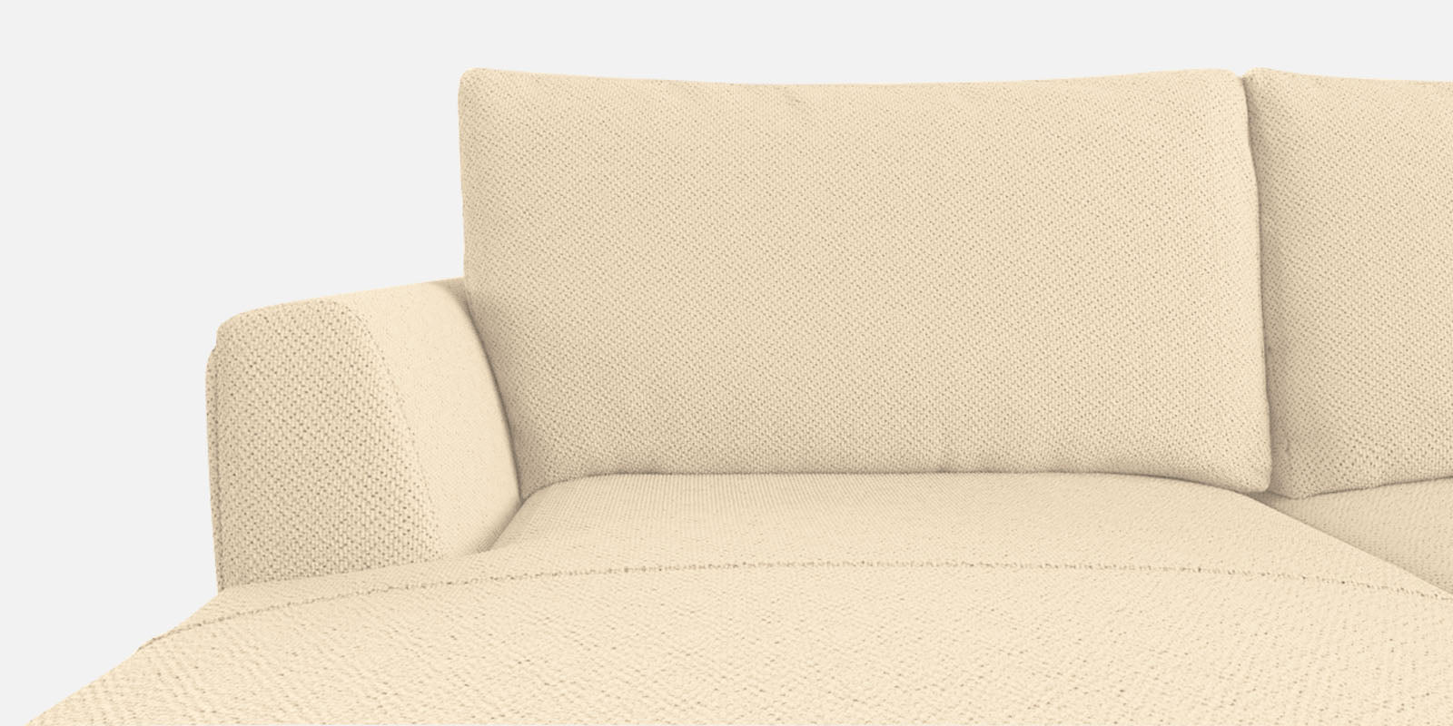 Como Fabric RHS Sectional Sofa (3+Lounger) in Ivory Beige Colour