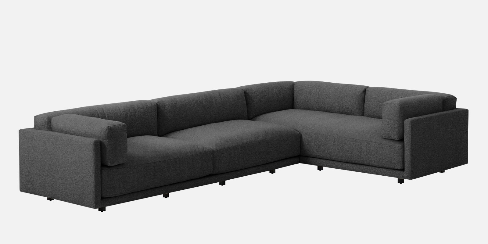 Nixon Fabric 6 Seater LHS Sectional Sofa In Charcoal grey Colour