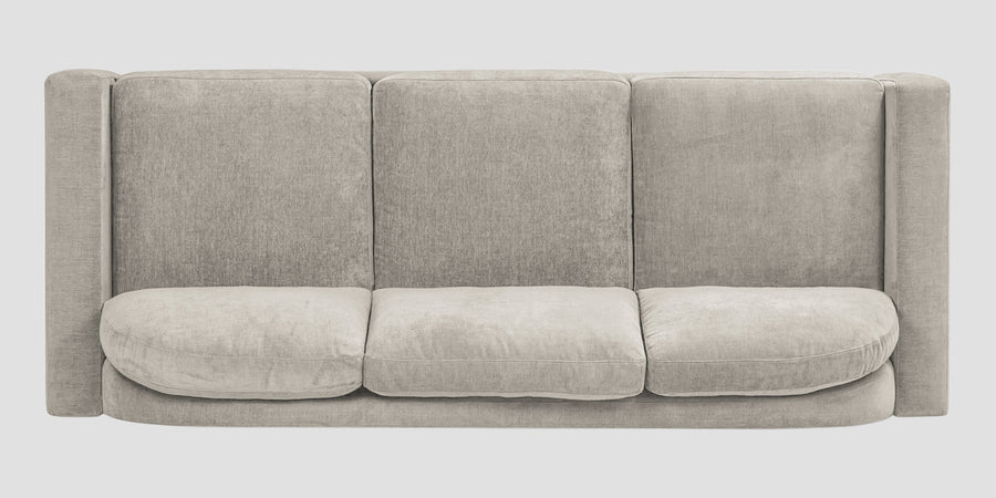 Dara Fabric 3 Seater Sofa In Ash Grey Colour - Febonic Living