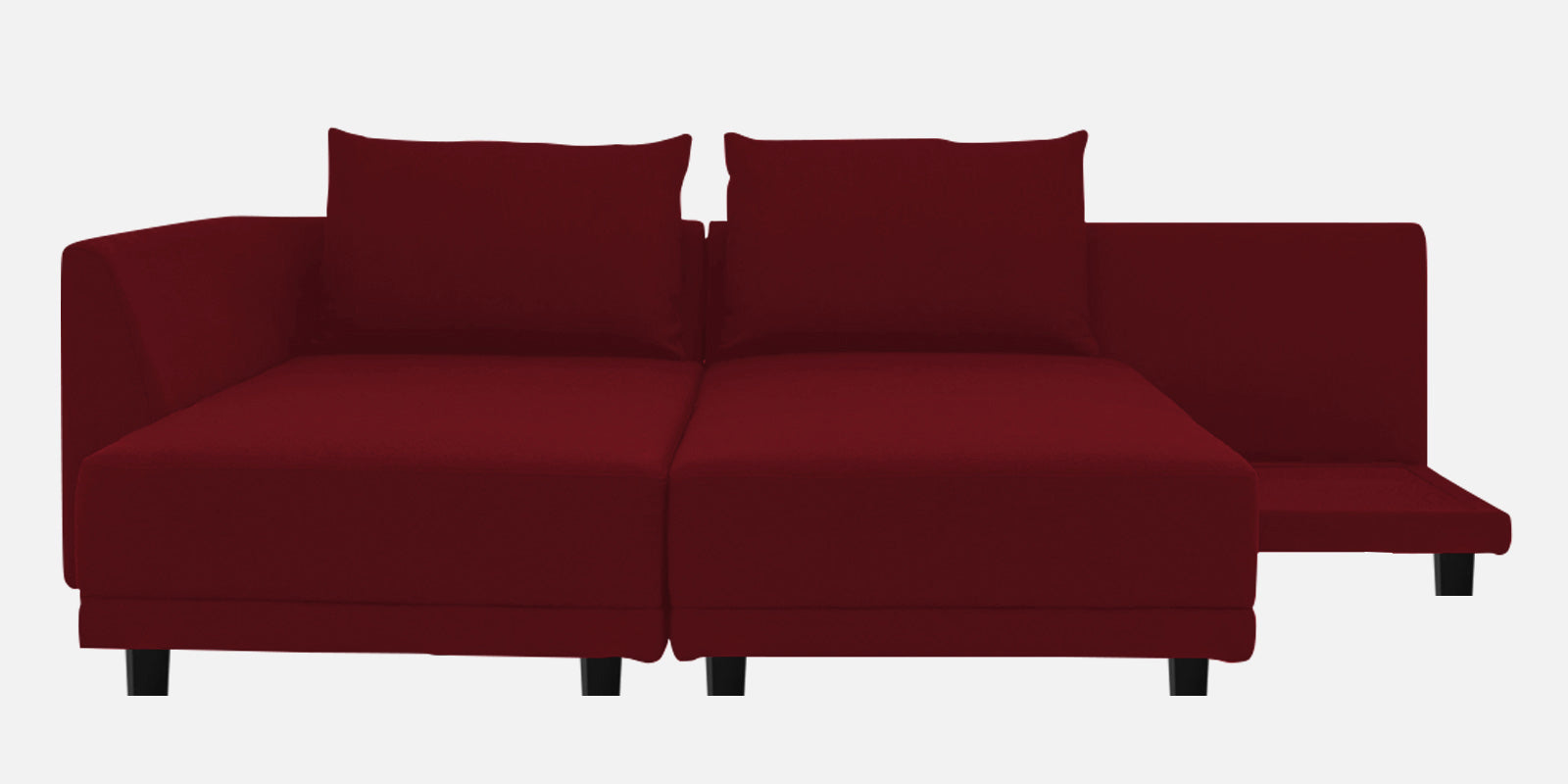 Ira Fabric RHS 6 Seater Sofa Cum Bed In Ruby Red Colour