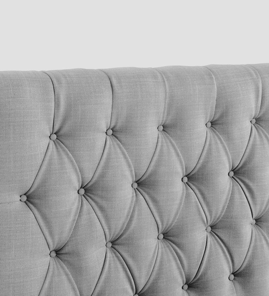 Isko Fabric Upholstered Single Size Bed In Lit Grey Colour With Box Storage - Febonic Living