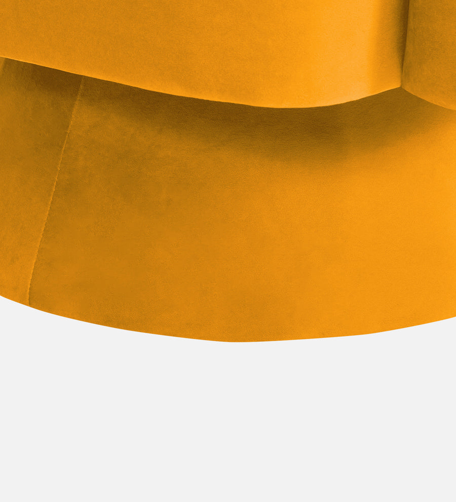 Pendra Velvet Swivel Chair In Safforn Yellow Colour - Febonic Living