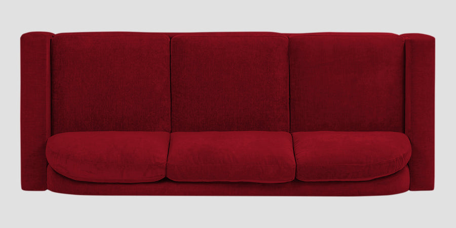 Dara Fabric 3 Seater Sofa In Ruby Red Colour - Febonic Living