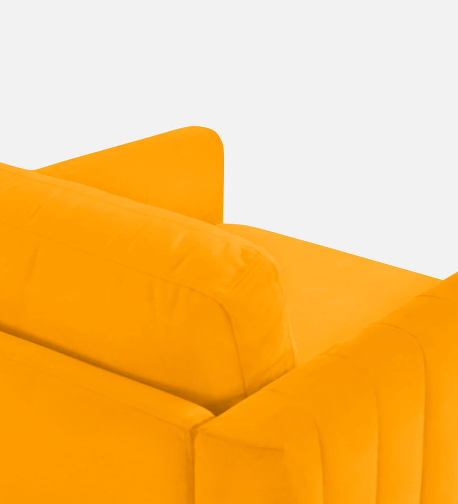Haru Velvet 1 Seater Sofa In Saffron Yellow Colour - Febonic Living