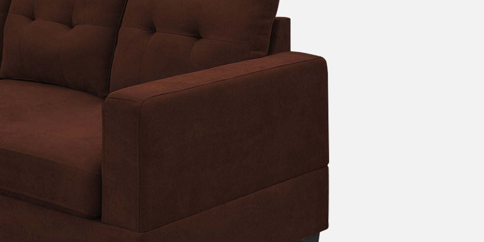 Thomas Fabric RHS Sectional Sofa (2+Lounger) in Coffee Brown Colour