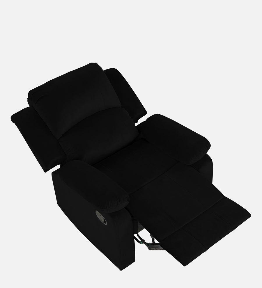 Lexi Fabric 1 Seater Motorized Recliner In Adam Black Colour - Febonic Living