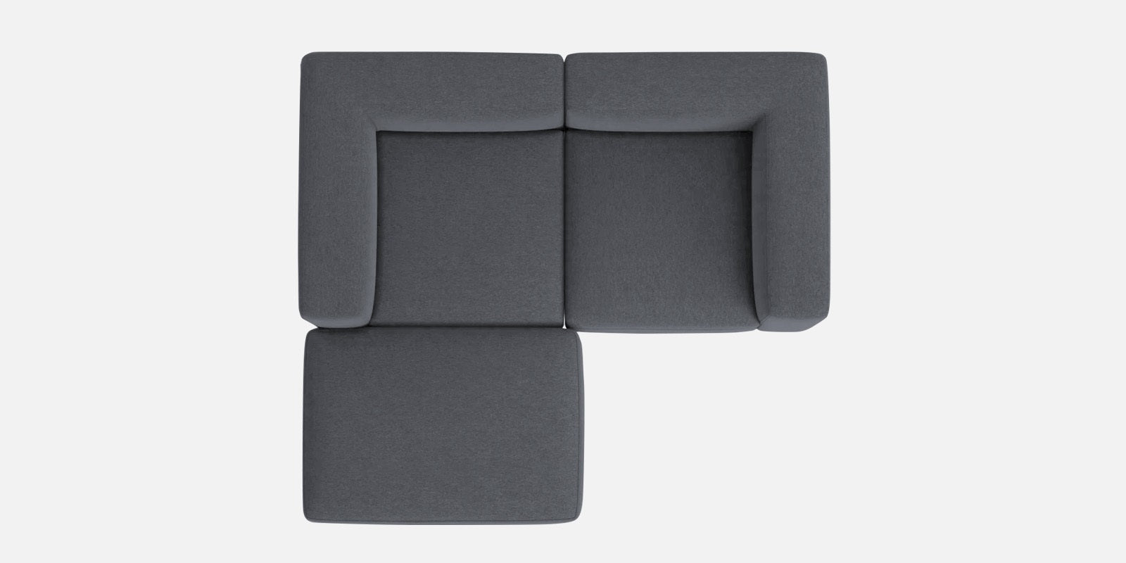 Dora Velvet RHS Sectional Sofa (2+Ottoman) In Pubble Grey Colour