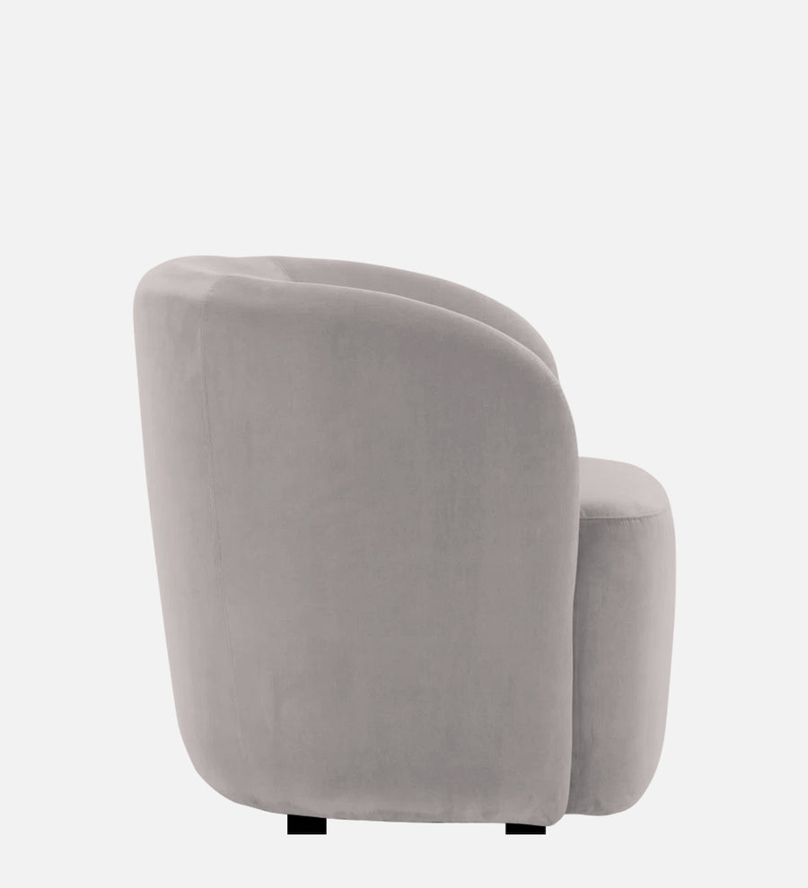 Lucky Velvet Lounge Chair In Pearl Grey Colour - Febonic Living