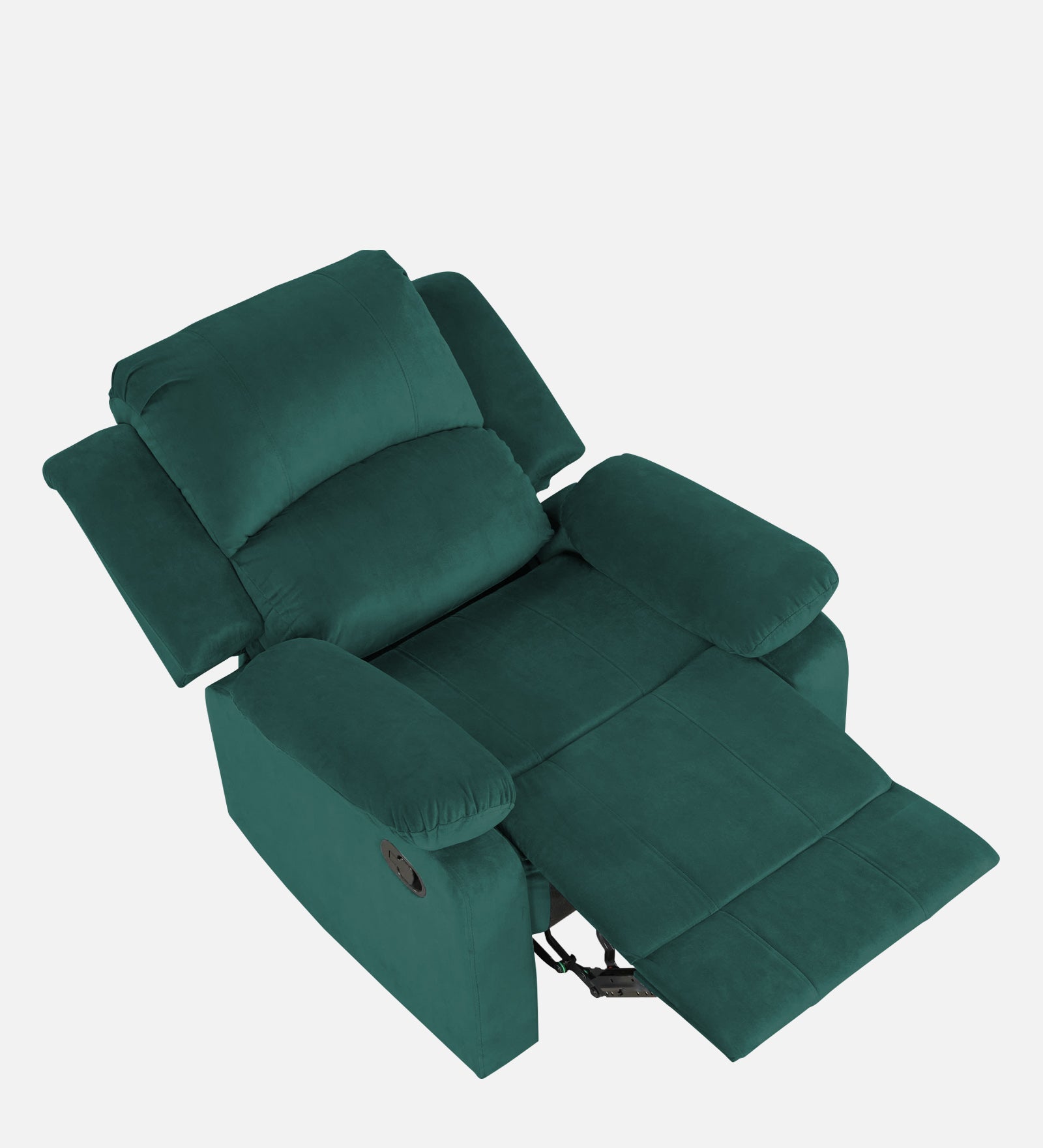 Henry Velvet Manual 1 Seater Recliner In Pine Green Colour