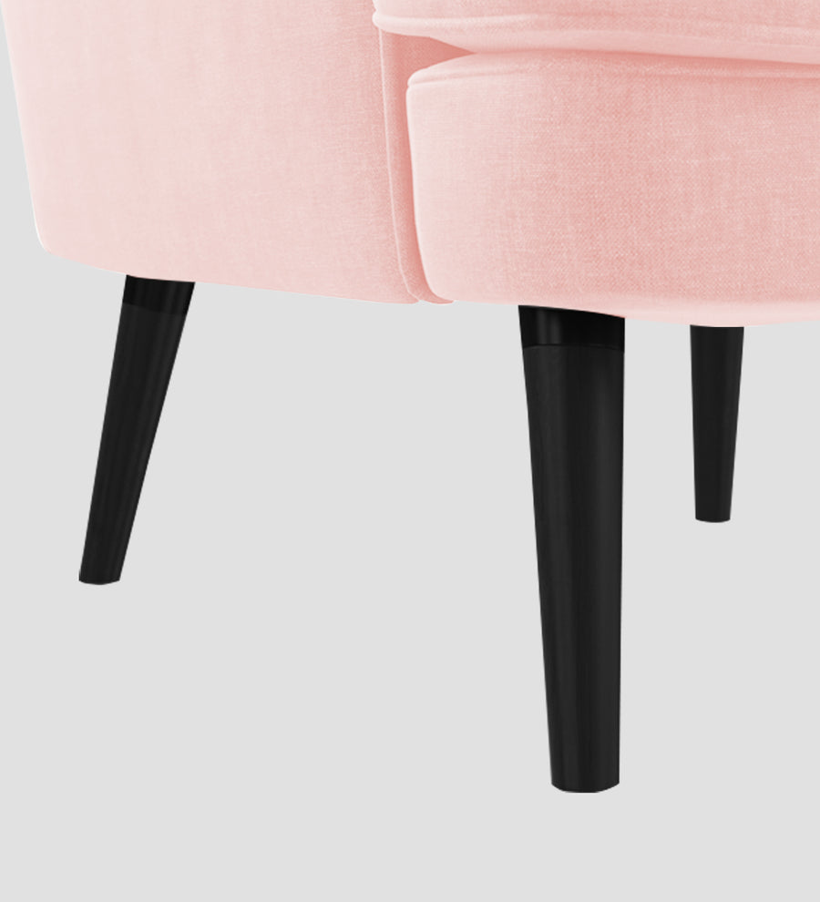 Niya Velvet Wing Chair In Millennial Pink Colour - Febonic Living