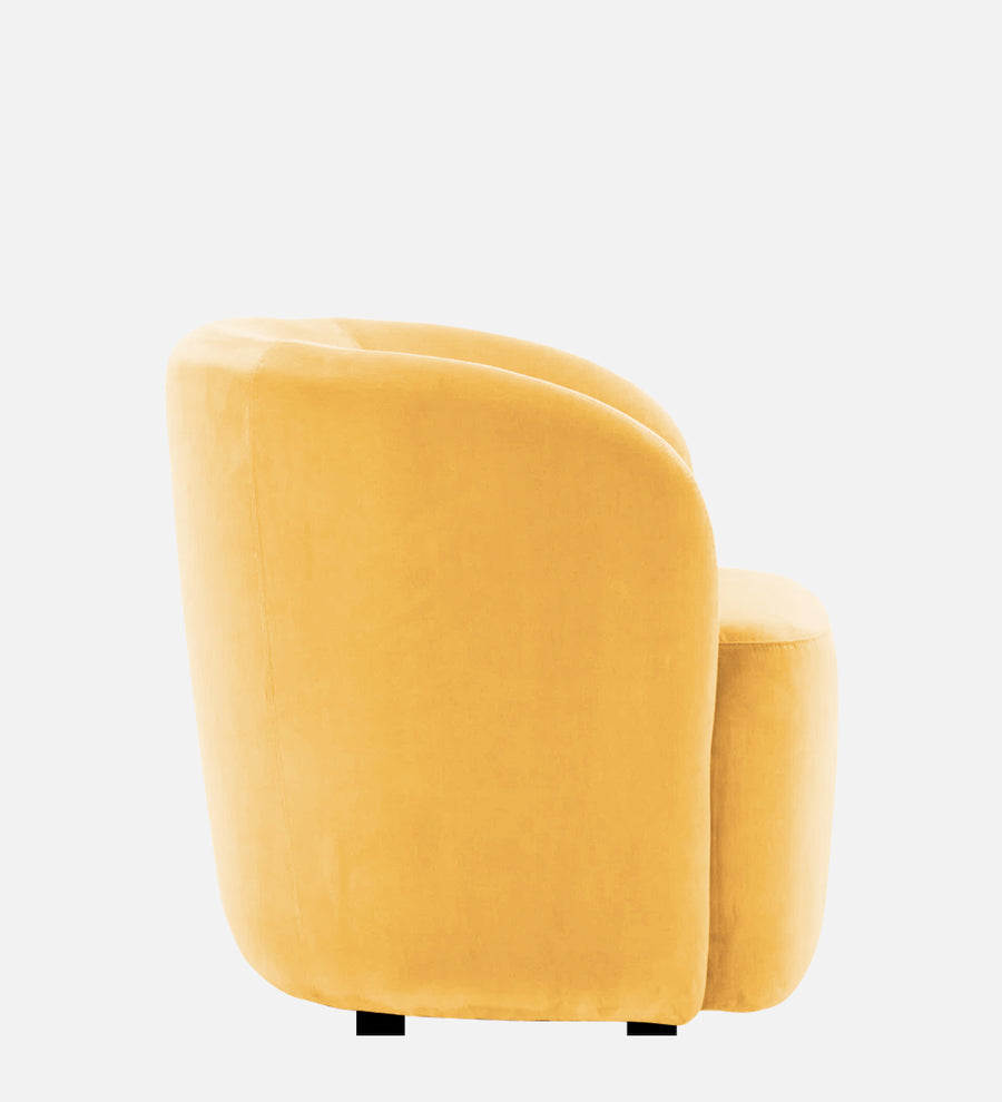 Lucky Velvet Lounge Chair In Turmeric Yellow Colour - Febonic Living