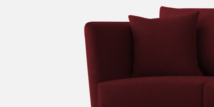 Norway Velvet 3 Seater Sofa In Dark Maroon Colour - Febonic Living
