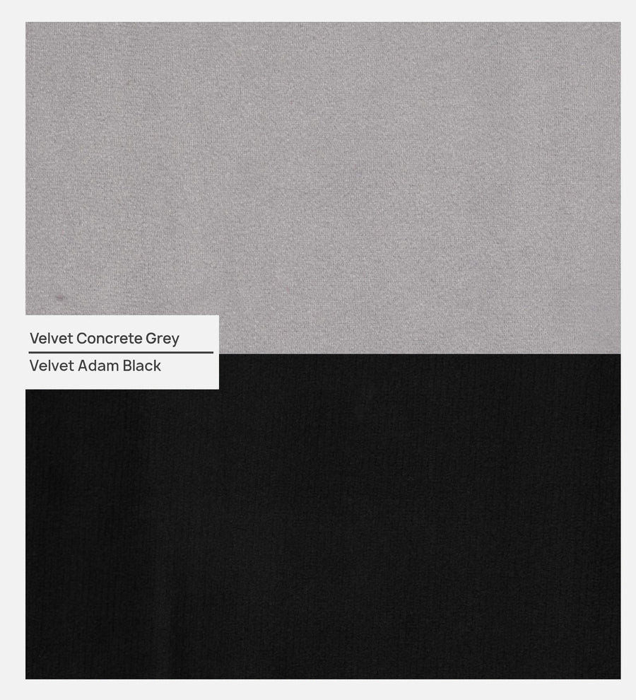 Jordan Velvet 1 Seater Sofa In Adam Black And Concreate Grey Colour - Febonic Living