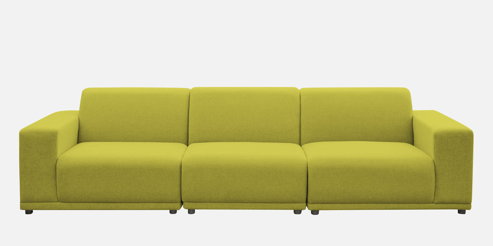 Adam Fabric LHS Sectional Sofa (3 + Lounger) In Parrot Green Colour