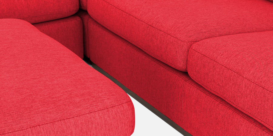Freedom Velvet 6 Seater Rhs Corner Sofa In Ox Blood Maroon Colour With Ottoman - Febonic Living