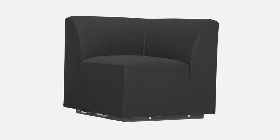 Bufa Velvet Lhs Sectional Sofa In Hory Grey Colour With Ottoman - Febonic Living