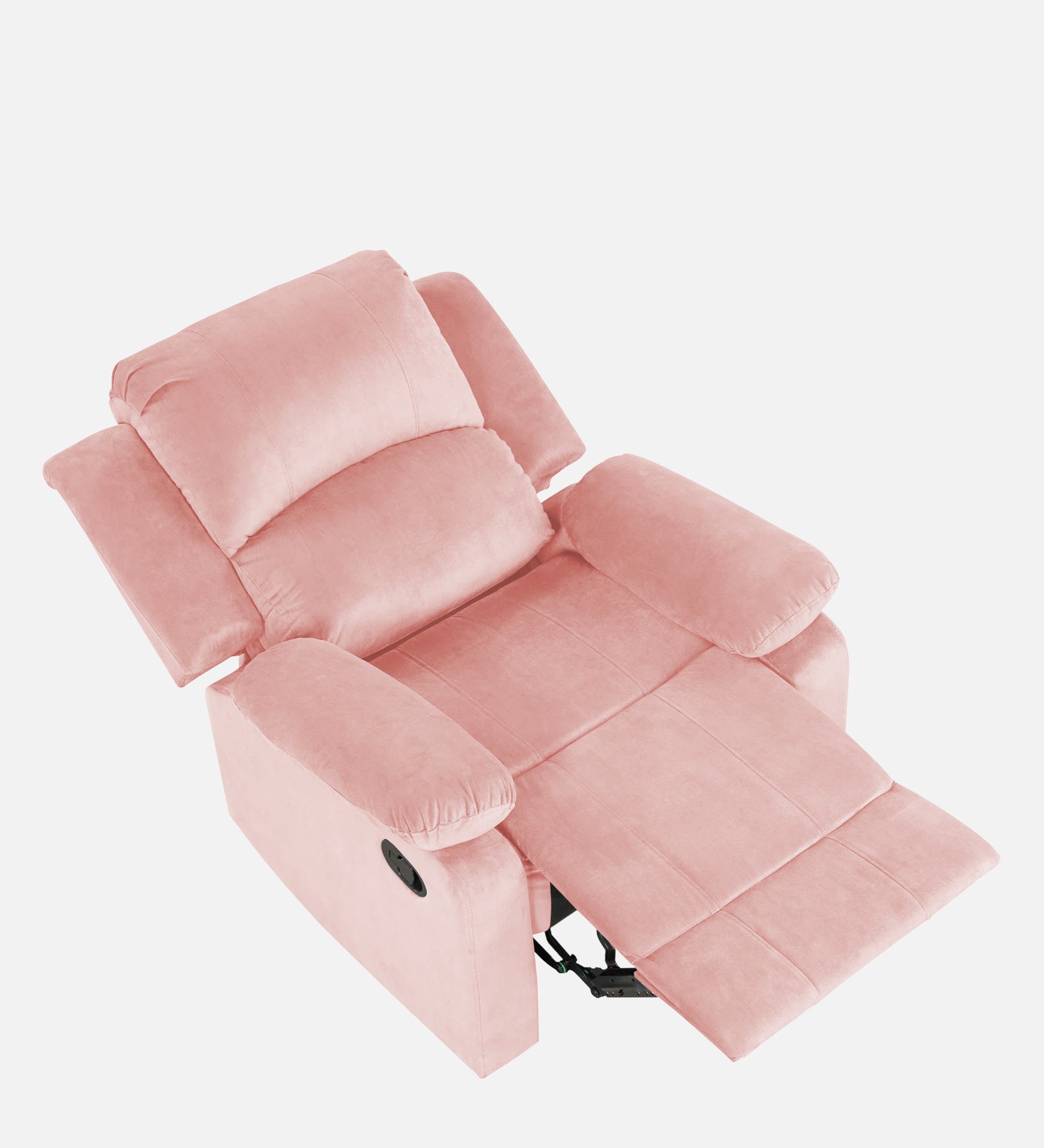 Henry Velvet Manual 1 Seater Recliner In Millennial Pink Colour