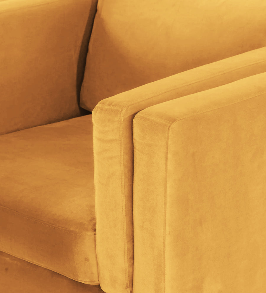 Jasper Velvet 1 Seater Sofa In Turmeric Yellow Colour - Febonic Living
