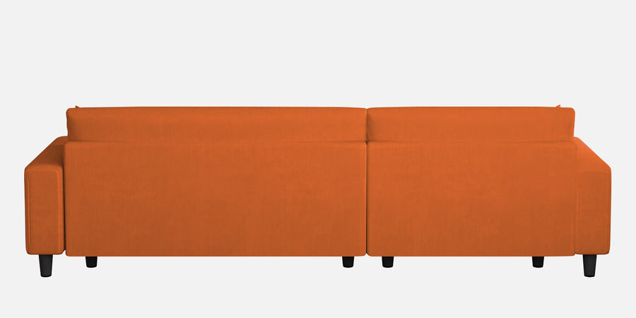 Peach Fabric Rhs 6 Seater Sofa Cum Bed With Storage In Vivid Orange Colour - Febonic Living