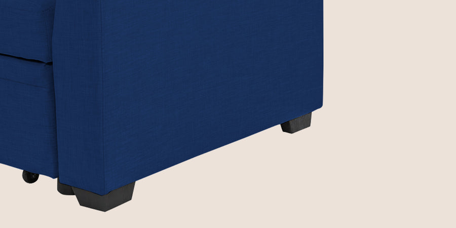 Jody Fabric 3 Seater Pull Out Sofa Cum Bed In Royal Blue Colour With Storage - Febonic Living