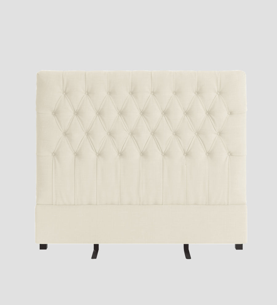 Isko Fabric Upholstered King Size Bed In Ivory Cream Colour With Box Storage - Febonic Living