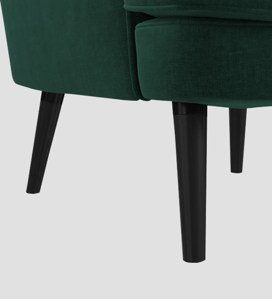 Niya Velvet Wing Chair In Forest Green Colour - Febonic Living