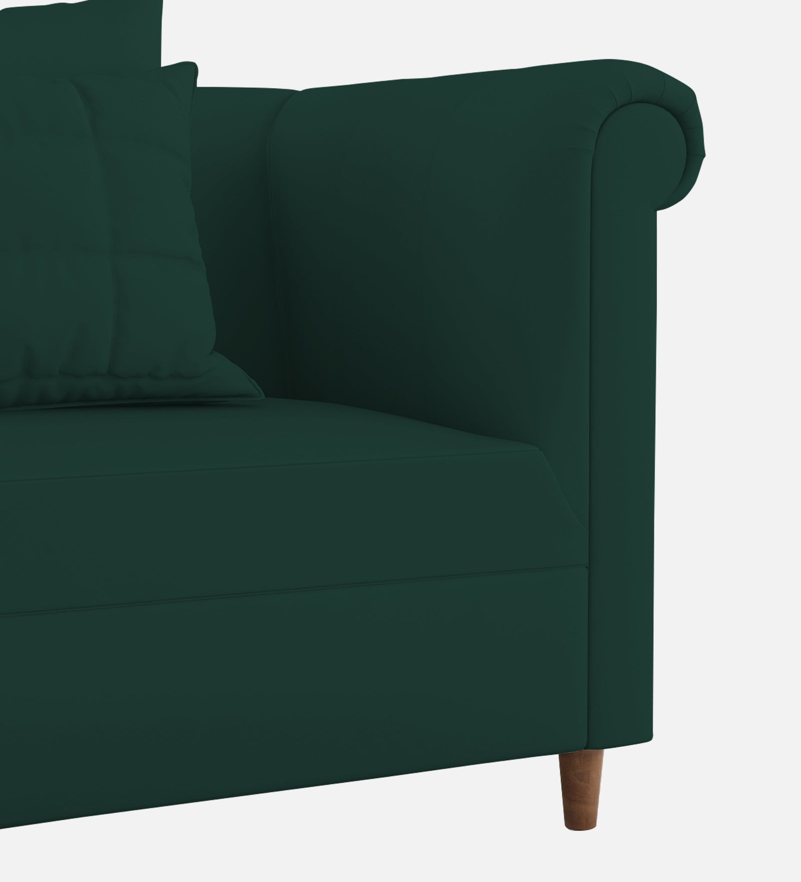 Rubi Velvet 1 Seater Sofa in Forest Green Colour