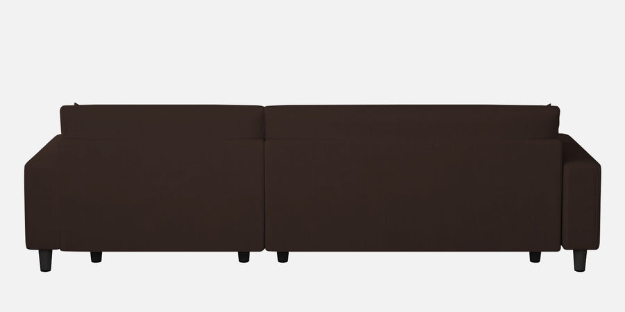 Peach Fabric Lhs 6 Seater Sofa Cum Bed With Storage In Coffee Brown Colour - Febonic Living