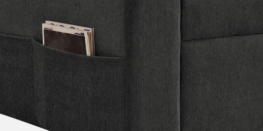 Kara Fabric 3 Seater Pull Out Sofa Cum Bed In Charcoal Grey Colour - Febonic Living