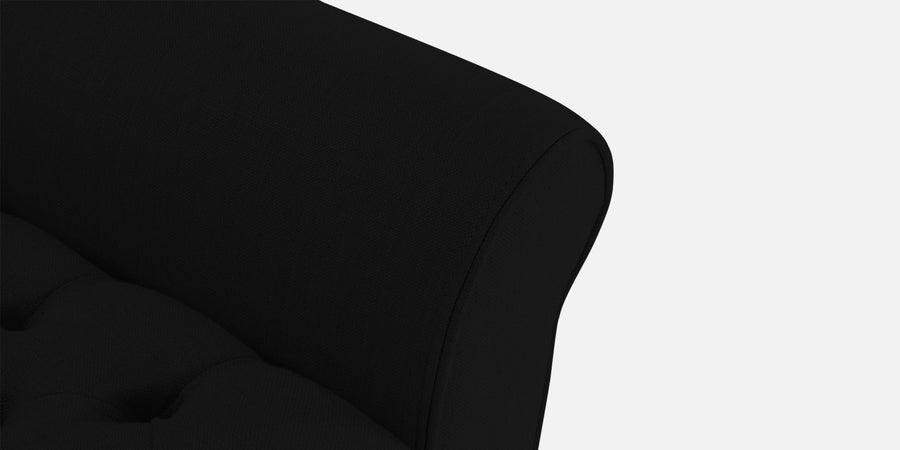 Nowia Fabric 3 Seater Recamier In Zed Black Colour With Storage - Febonic Living