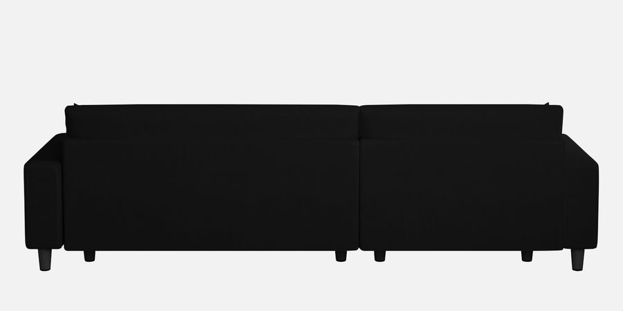 Peach Fabric Rhs 6 Seater Sofa Cum Bed With Storage In Zed Black Colour - Febonic Living