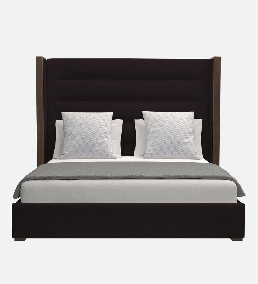 Sunny Fabric Upholstered Queen Size Bed In Cara Brown Colour - Febonic Living