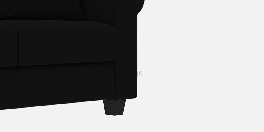 Numonk Velvet 3 Seater Sofa In Adam Black Colour - Febonic Living
