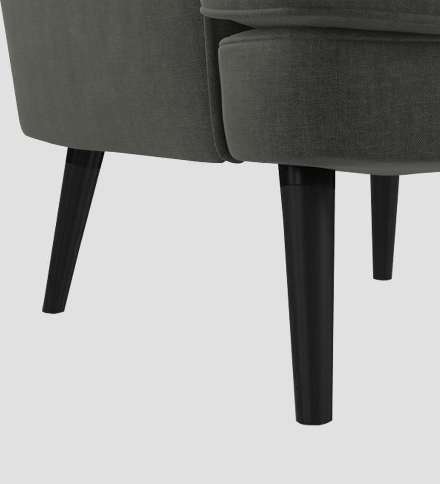 Niya Velvet Wing Chair In Hory Grey Colour - Febonic Living