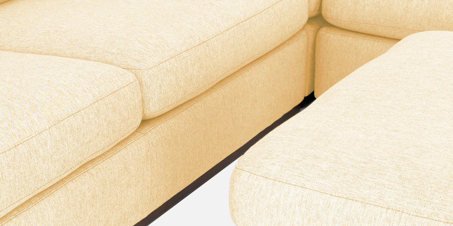 Freedom Velvet 6 Seater Lhs Corner Sofa In Sandy Beige Colour With Ottoman - Febonic Living