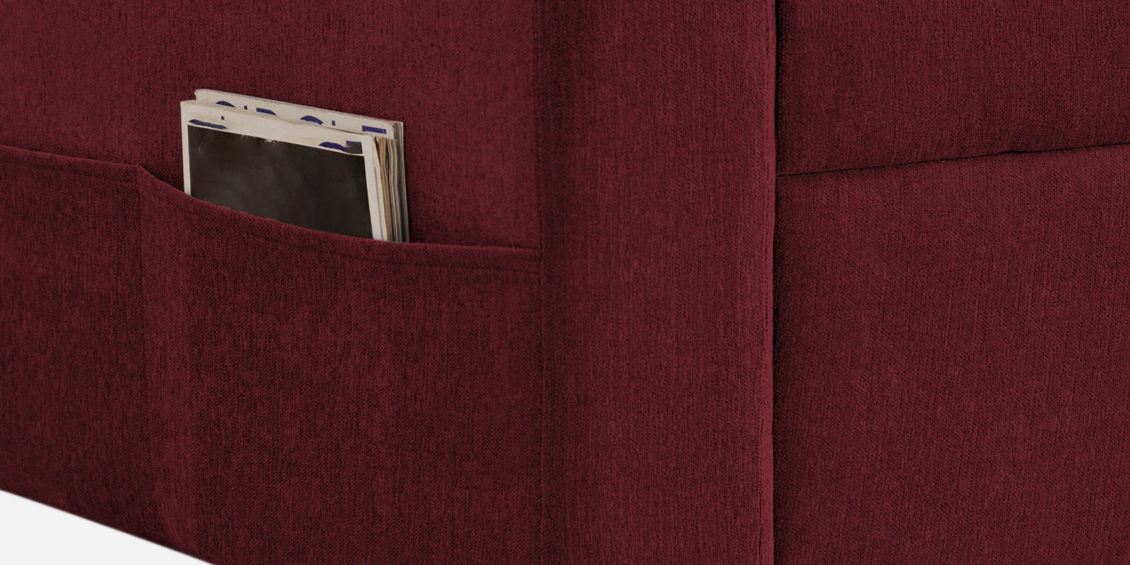 Kara Fabric 2 Seater Pull Out Sofa Cum Bed in Blood Maroon Colour