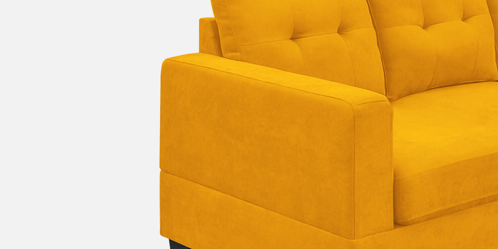 Thomas Fabric LHS Sectional Sofa (2+Lounger) in Bold Yellow Colour