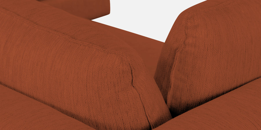 Ziggy Fabric Rhs Sectional Sofa 3 Lounger In Royal Orange Colour - Febonic Living