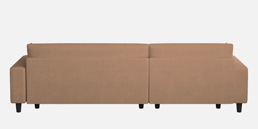 Peach Fabric Rhs 6 Seater Sofa Cum Bed With Storage In Cosmic Beige Colour - Febonic Living