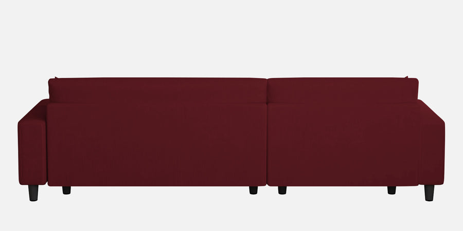 Peach Fabric Rhs 6 Seater Sofa Cum Bed With Storage In Blood Maroon Colour - Febonic Living