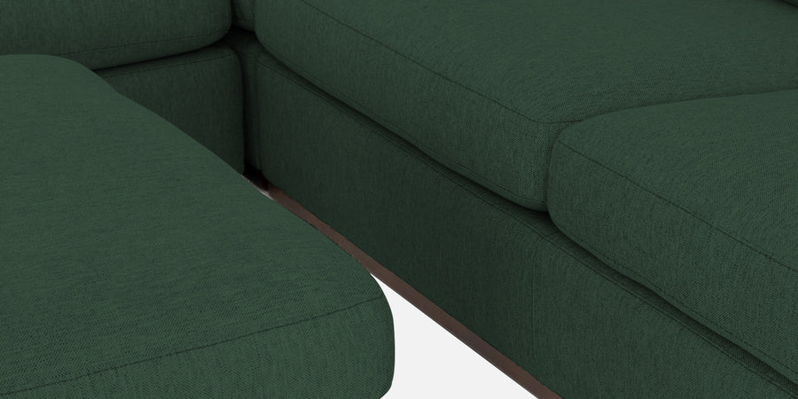 Freedom Velvet 6 Seater Rhs Corner Sofa In Amazon Green Colour With Ottoman - Febonic Living