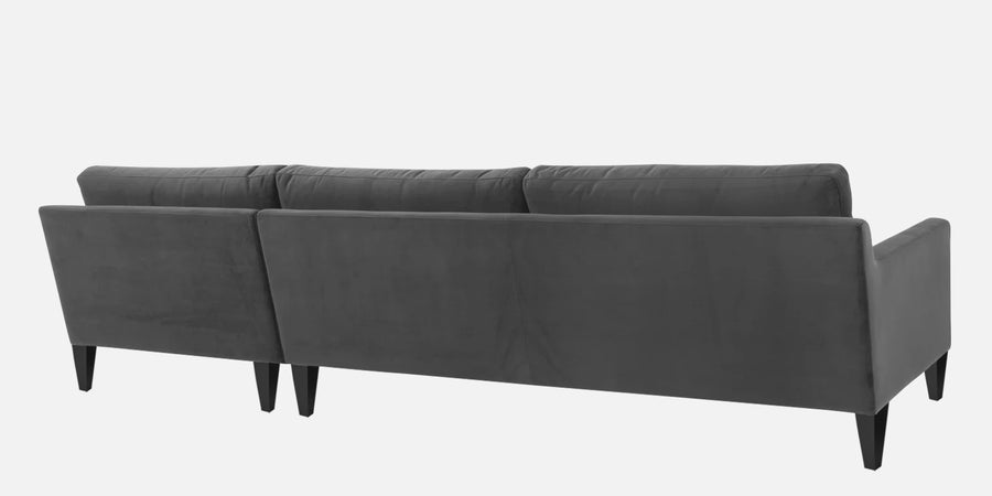 Jones Velvet Lhs Sectional Sofa 3 Lounger In Hory Grey Colour - Febonic Living