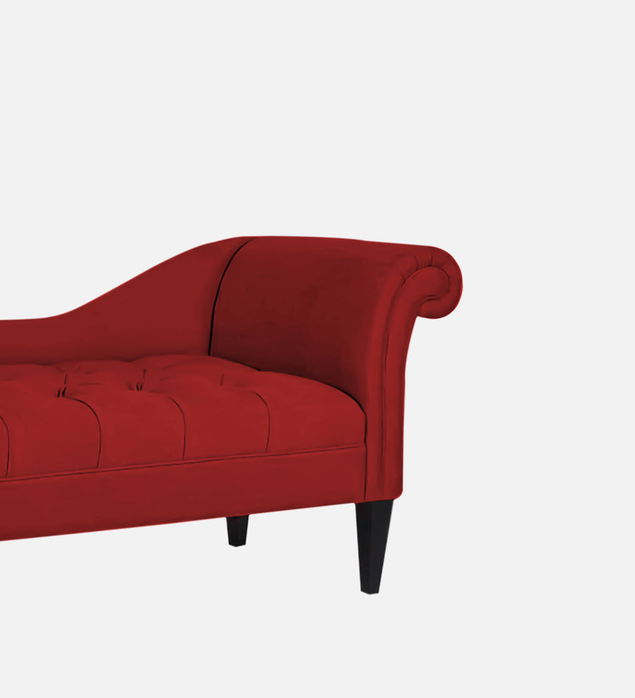 Adria Fabric Lhs Chaise Lounger In Blood Maroon Colour - Febonic Living
