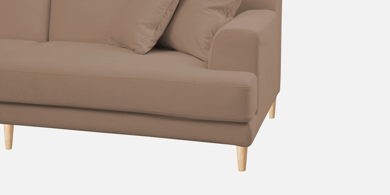 Woody Fabric 3 Seater Sofa in Wheat Beige Colour