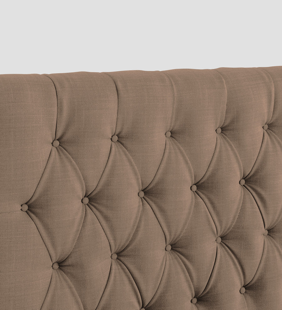 Isko Fabric Upholstered Single Size Bed In Cookie Beige Colour With Box Storage - Febonic Living