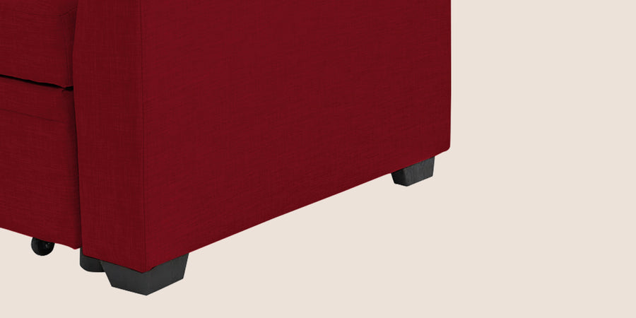 Jody Fabric 3 Seater Pull Out Sofa Cum Bed In Ruby Red Colour With Storage - Febonic Living