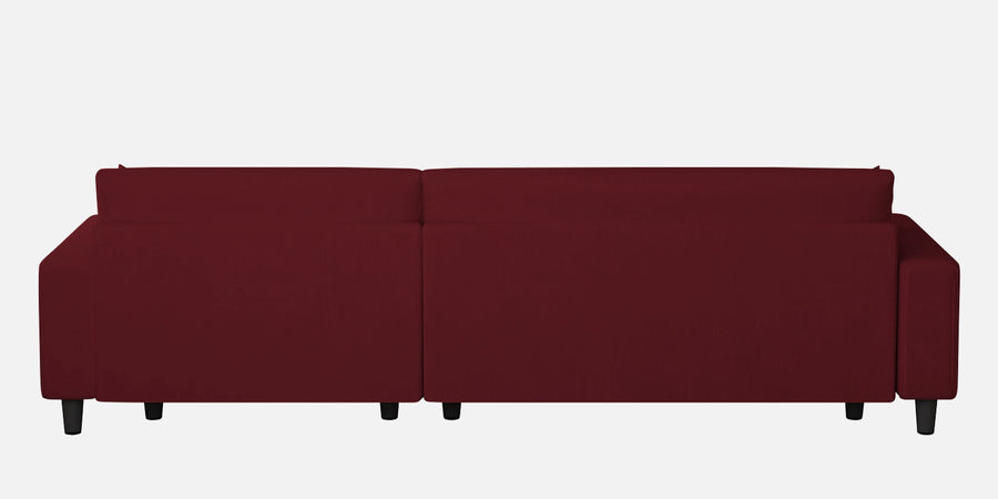 Peach Fabric Lhs 6 Seater Sofa Cum Bed With Storage In Blood Maroon Colour - Febonic Living
