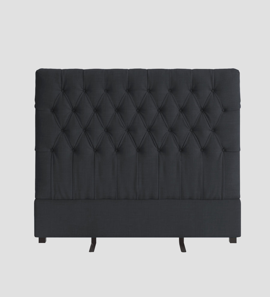 Isko Fabric Upholstered King Size Bed In Charcoal Grey Colour With Box Storage - Febonic Living